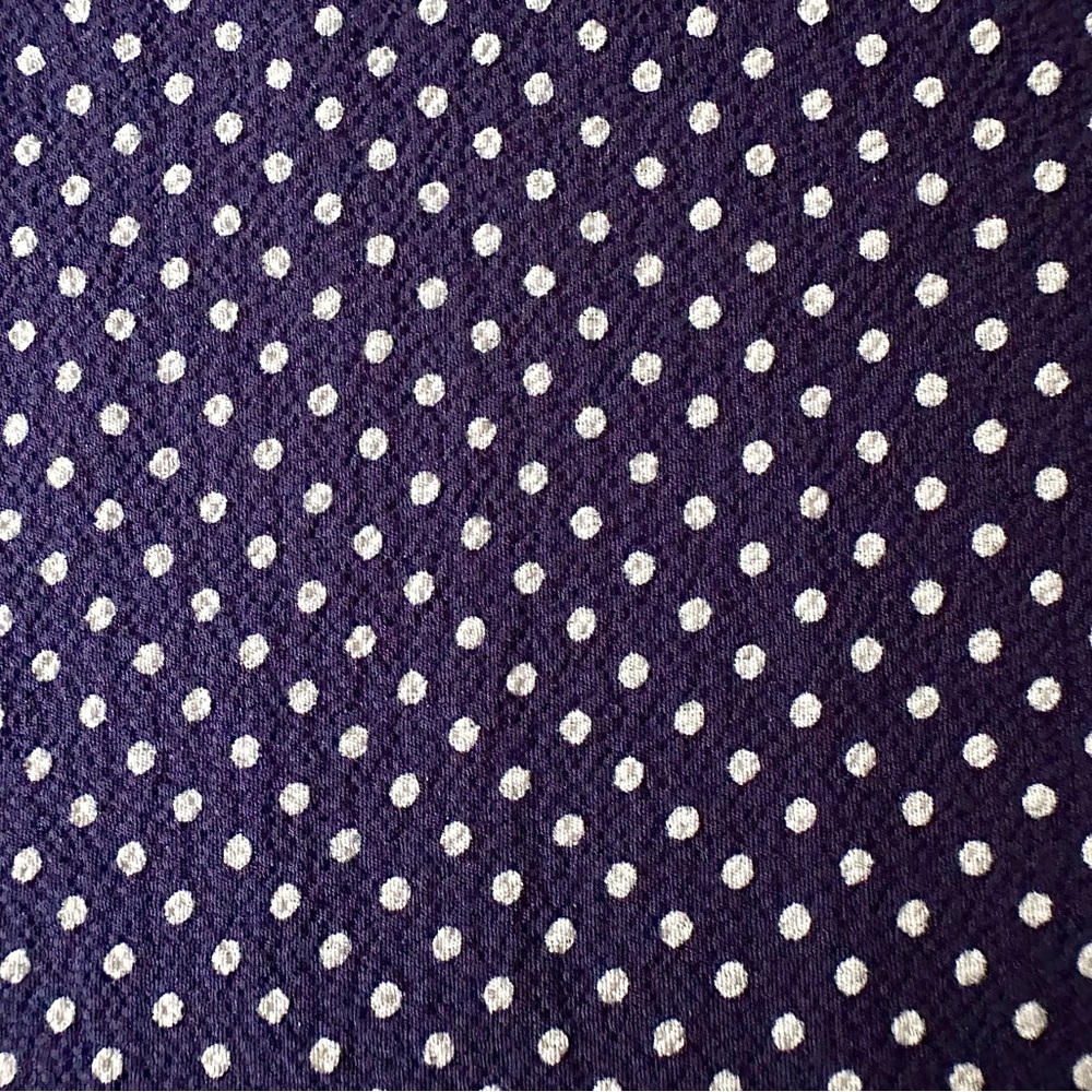 Monteau Sleeveless Top Size Medium Navy Blue W/ White polka dots Tunic Blouse - Picture 5 of 9